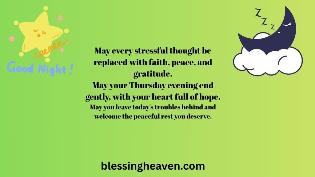 Thursday Good Night Blessings Prayers and Wishes for Family